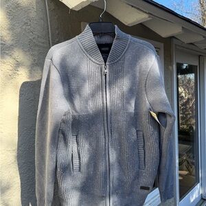 Buffalo David Bitton Heathered Gray Zip-Up Sweater